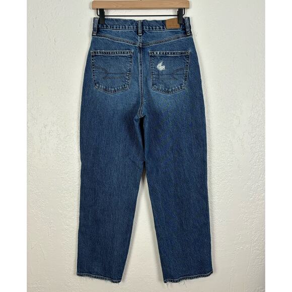 American Eagle Cross Waist Curvy 90's Straight Jean Stretch Size 6 Short - Picture 3 of 6